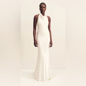 slim fit dress slacks La Lune Ruched Halter Maxi Dress | Espresso | Dresses main image 0